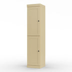 17" Yellow Solid Wood Free Standing Double Door Linen Cabinet