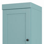 17" Aqua Solid Wood Free Standing Double Door Linen Cabinet