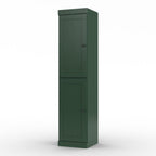 17" Green Solid Wood Free Standing Double Door Linen Cabinet