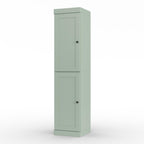 17" Sage Solid Wood Free Standing Double Door Linen Cabinet