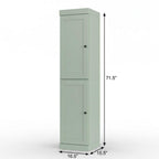 17" Sage Solid Wood Free Standing Double Door Linen Cabinet