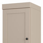 17" Beige Solid Wood Free Standing Double Door Linen Cabinet