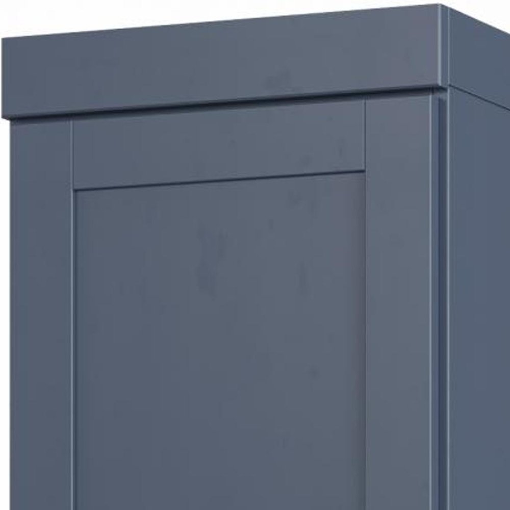 17" French Blue Solid Wood Free Standing Double Door Linen Cabinet