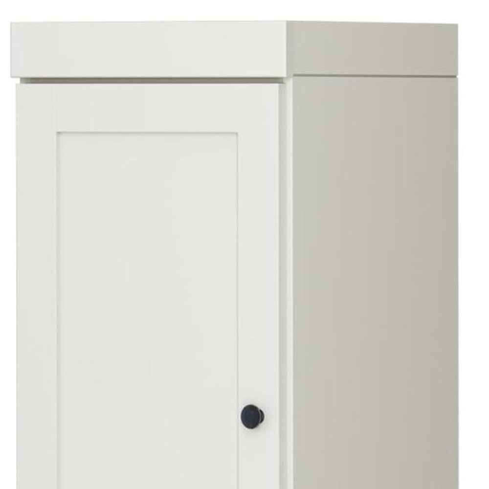 17" Off White Solid Wood Free Standing Double Door Linen Cabinet