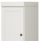 17" Off White Solid Wood Free Standing Double Door Linen Cabinet