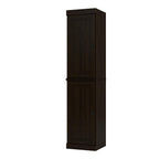 17" Espresso Solid Wood Free Standing Double Door Linen Cabinet