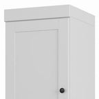 17" White Solid Wood Free Standing Double Door Linen Cabinet