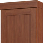 17" Coffee Solid Wood Free Standing Double Door Linen Cabinet