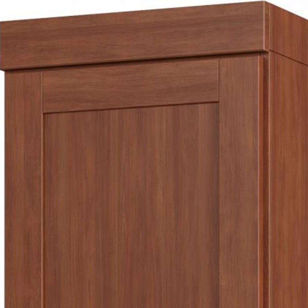 17" Coffee Solid Wood Free Standing Double Door Linen Cabinet