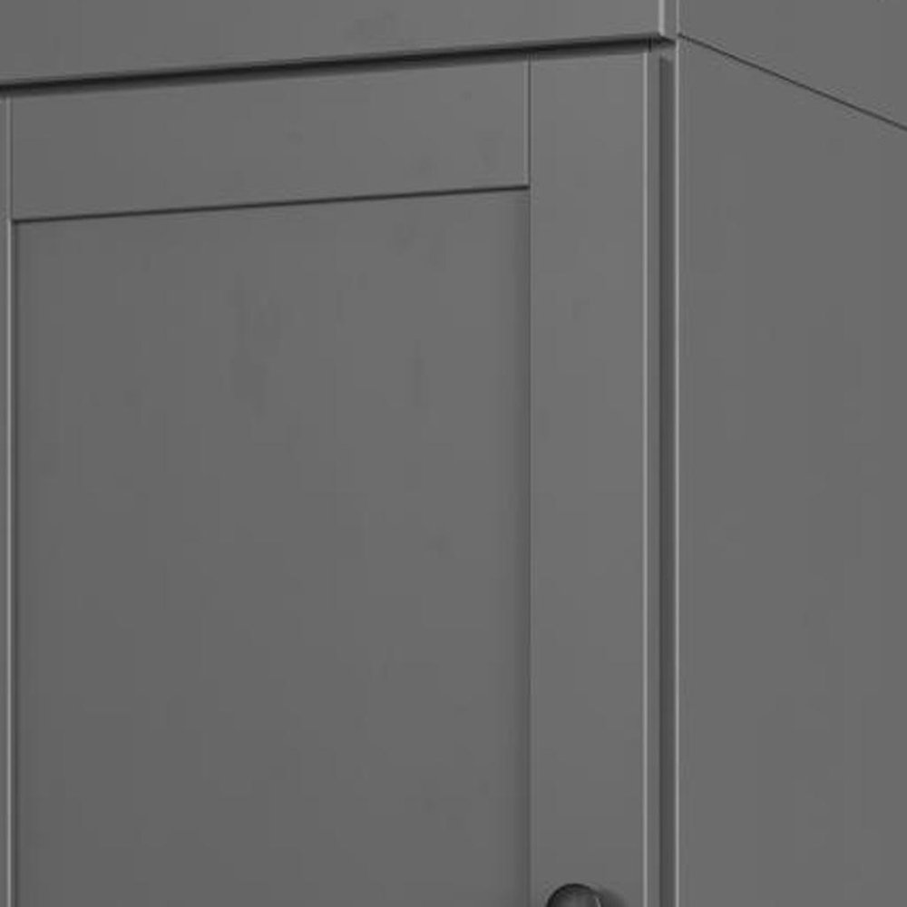 17" Gray Solid Wood Free Standing Double Door Linen Cabinet