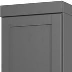 17" Gray Solid Wood Free Standing Double Door Linen Cabinet
