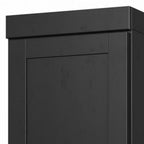 17" Black Solid Wood Free Standing Double Door Linen Cabinet