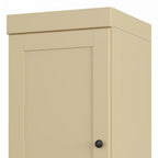 17" Yellow Solid Wood Free Standing Double Door Linen Cabinet