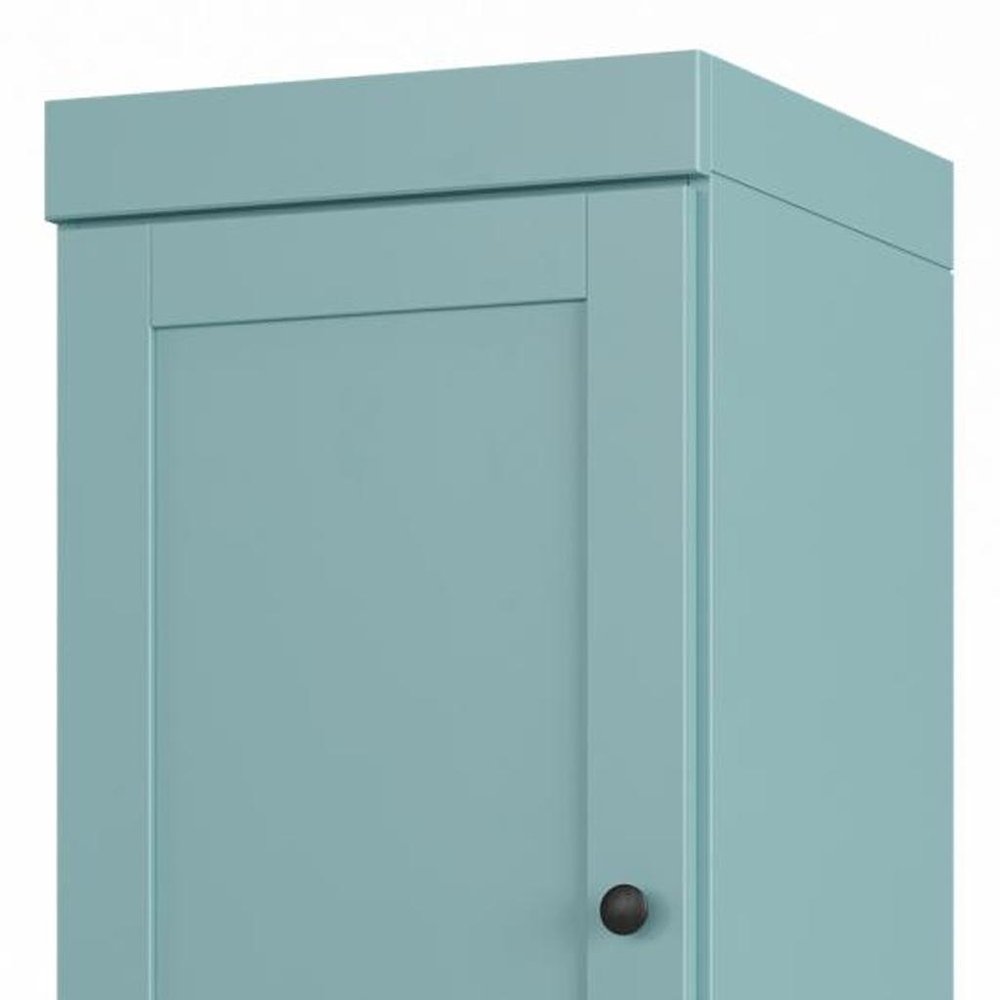 17" Aqua Solid Wood Free Standing Double Door Linen Cabinet