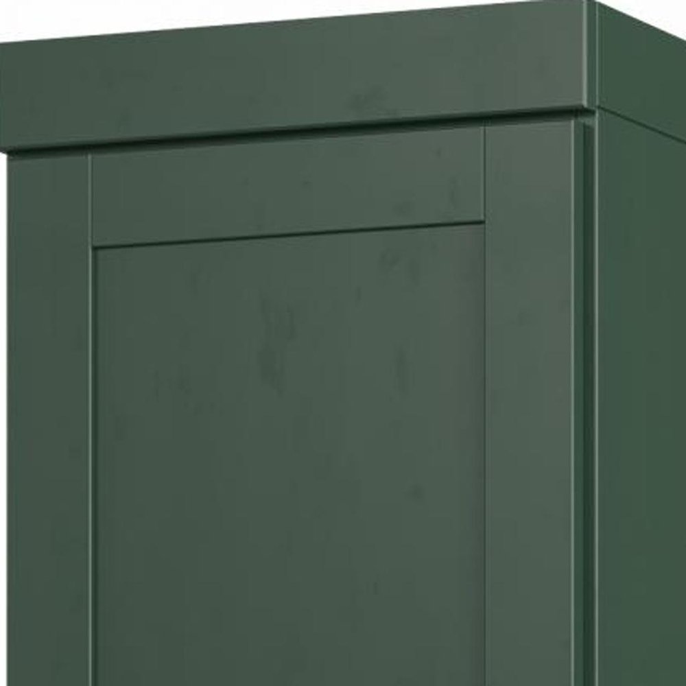 17" Green Solid Wood Free Standing Double Door Linen Cabinet