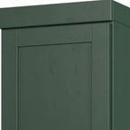 17" Green Solid Wood Free Standing Double Door Linen Cabinet