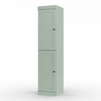 17" Sage Solid Wood Free Standing Double Door Linen Cabinet