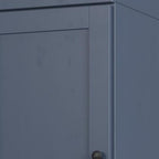 17" French Blue Solid Wood Free Standing Double Door Linen Cabinet