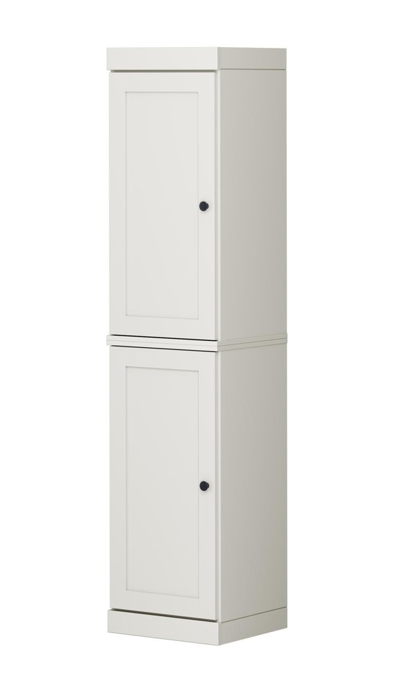 17" Off White Solid Wood Free Standing Double Door Linen Cabinet
