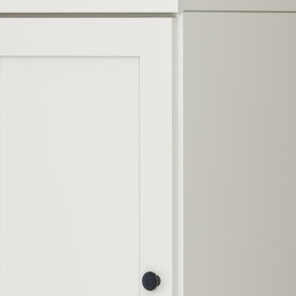 17" Off White Solid Wood Free Standing Double Door Linen Cabinet