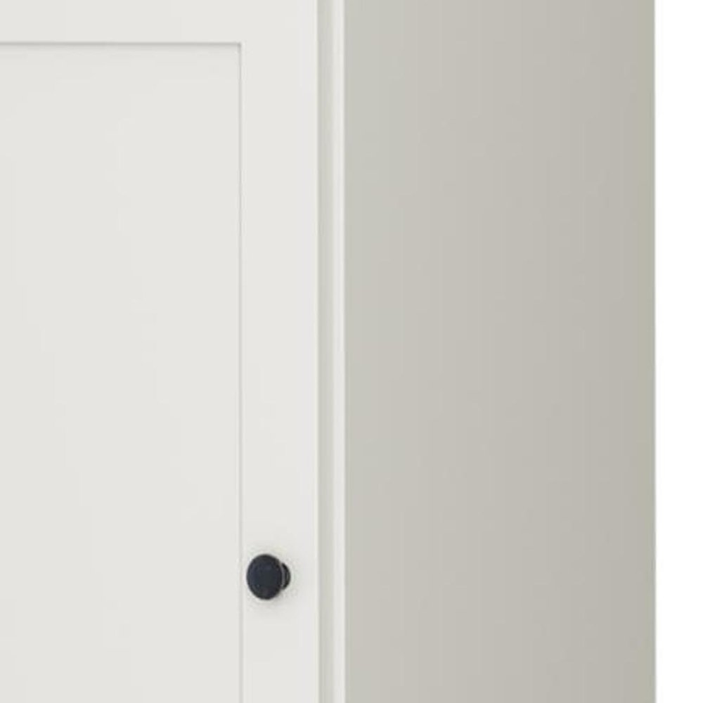 17" Off White Solid Wood Free Standing Double Door Linen Cabinet