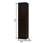 17" Espresso Solid Wood Free Standing Double Door Linen Cabinet