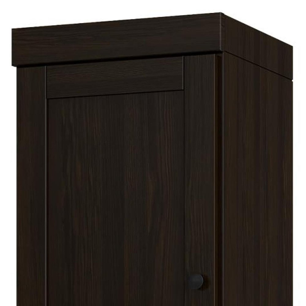 17" Espresso Solid Wood Free Standing Double Door Linen Cabinet
