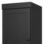 17" Black Solid Wood Free Standing Double Door Linen Cabinet