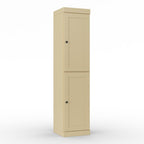 17" Yellow Solid Wood Free Standing Double Door Linen Cabinet