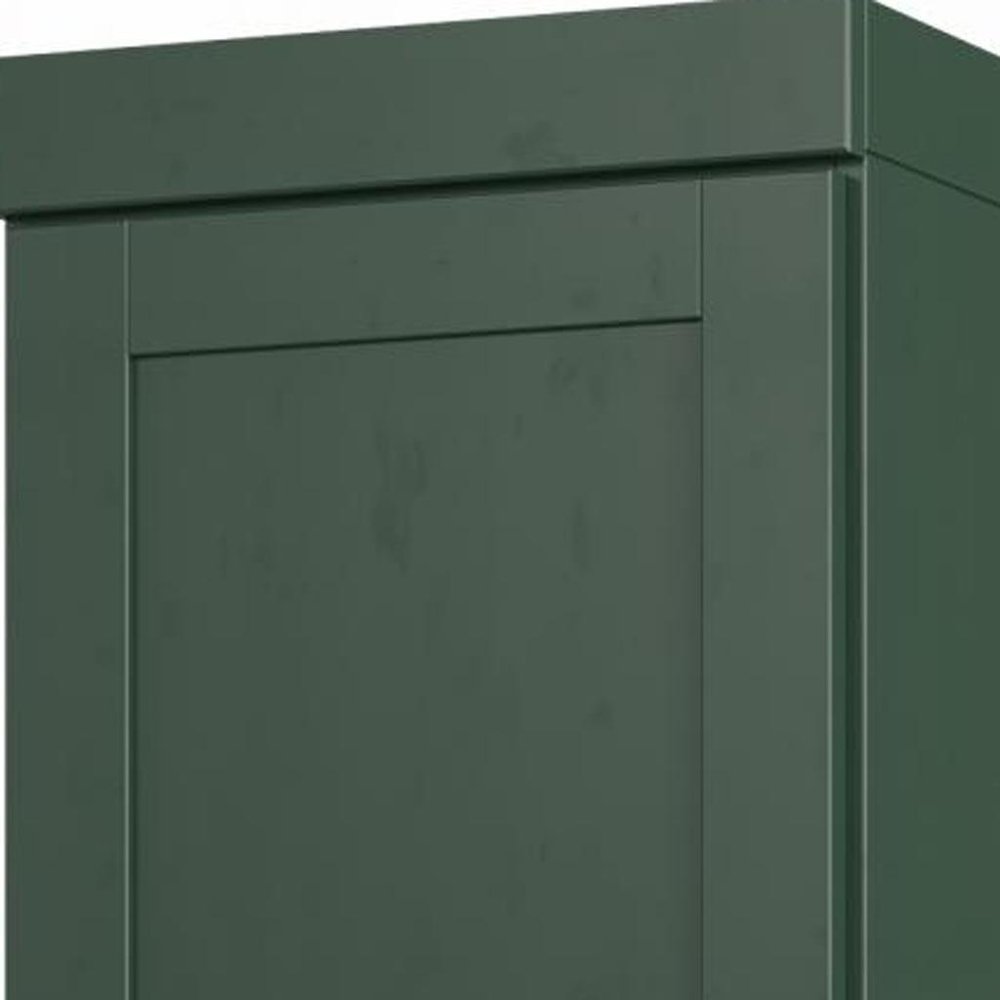 17" Green Solid Wood Free Standing Double Door Linen Cabinet