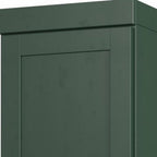 17" Green Solid Wood Free Standing Double Door Linen Cabinet