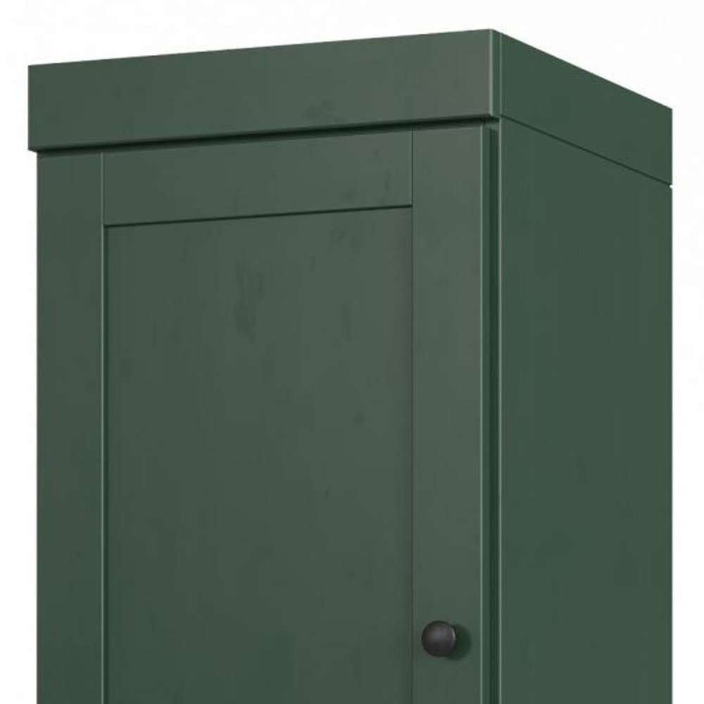 17" Green Solid Wood Free Standing Double Door Linen Cabinet