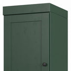 17" Green Solid Wood Free Standing Double Door Linen Cabinet