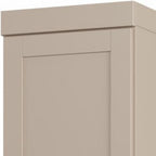 17" Beige Solid Wood Free Standing Double Door Linen Cabinet