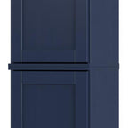 17" Navy Blue Solid Wood Free Standing Double Door Linen Cabinet