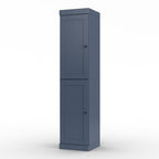 17" French Blue Solid Wood Free Standing Double Door Linen Cabinet