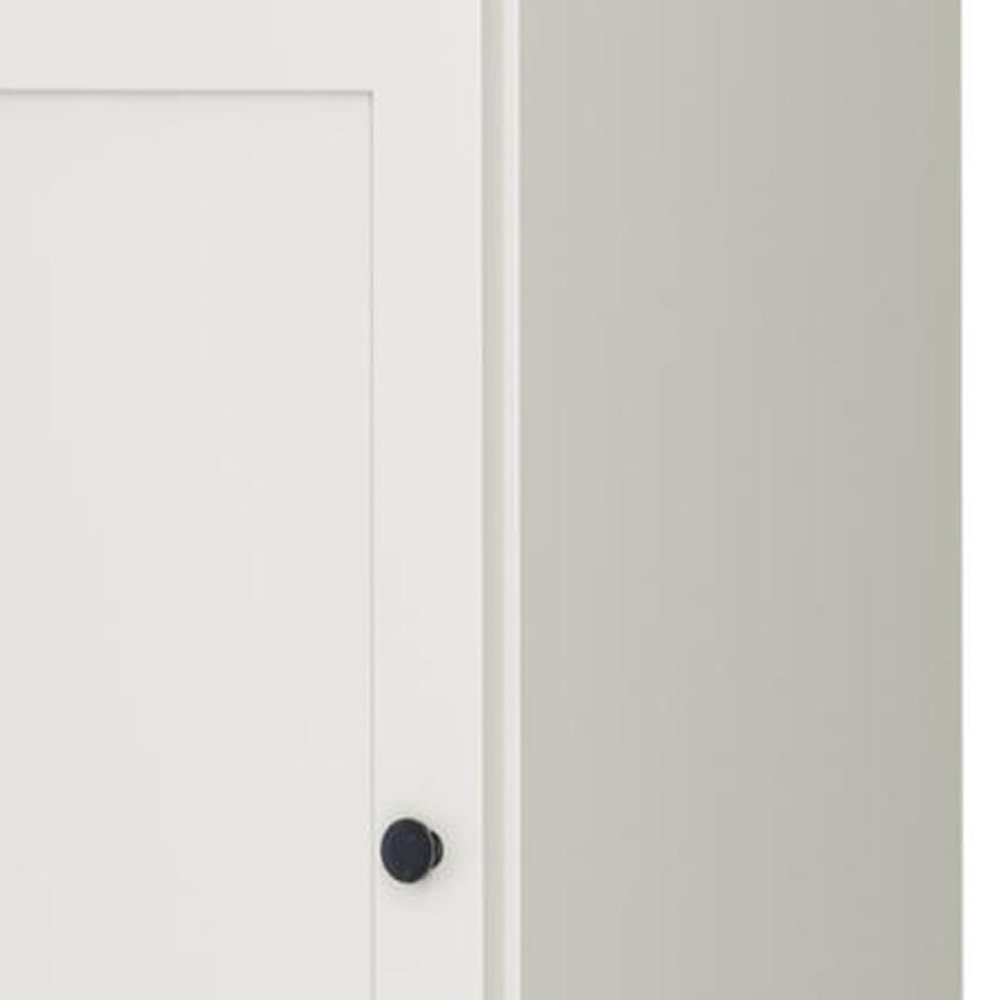 17" Off White Solid Wood Free Standing Double Door Linen Cabinet