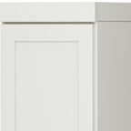 17" Off White Solid Wood Free Standing Double Door Linen Cabinet