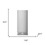 34" X 15" Silver Stainless Steel Single Compartment Can Beverage Refrigerator