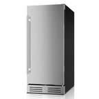 34" X 15" Silver Stainless Steel Single Compartment Can Beverage Refrigerator