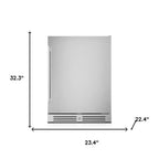 32" X 23" Silver Stainless Steel Single Compartment Can Beverage Refrigerator