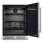 32" X 23" Silver Stainless Steel Single Compartment Can Beverage Refrigerator