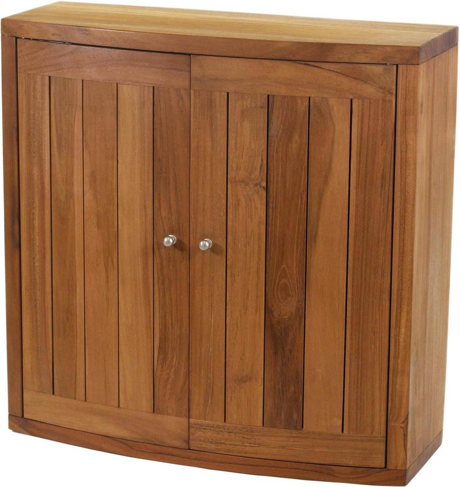24" Brown Solid Wood Wall Mounted Double Door Bathroom Cabinet