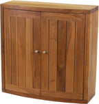 24" Brown Solid Wood Wall Mounted Double Door Bathroom Cabinet