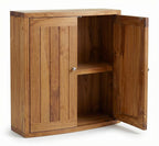 24" Brown Solid Wood Wall Mounted Double Door Bathroom Cabinet