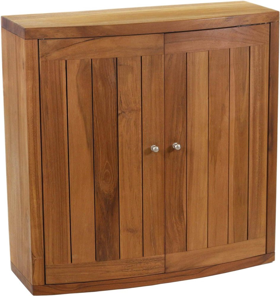 24" Brown Solid Wood Wall Mounted Double Door Bathroom Cabinet