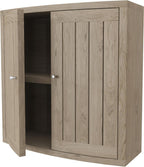 24" Natural Solid Wood Wall Mounted No Textural Detailing Double Door Bathroom Cabinet