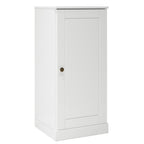 17" White Solid Wood Free Standing Single Door Linen Cabinet
