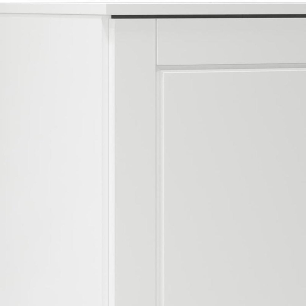 17" White Solid Wood Free Standing Single Door Linen Cabinet