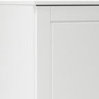 17" White Solid Wood Free Standing Single Door Linen Cabinet